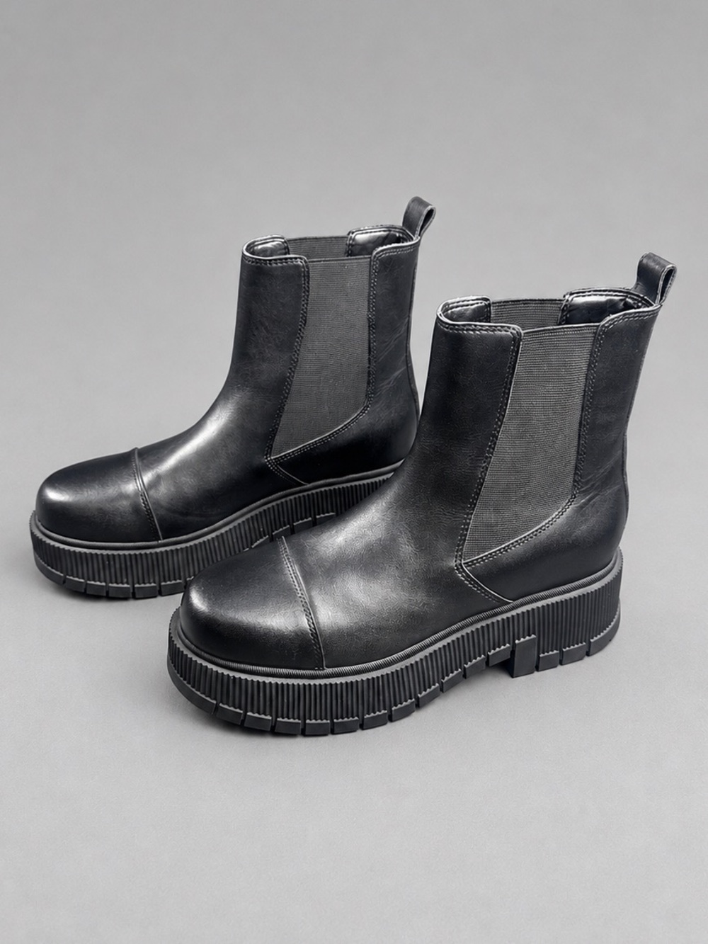 Marc Fisher Black Platform Chelsea Ankle Boots